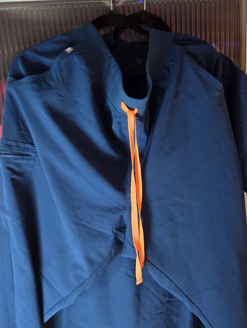 Wonmen's Blue Scrub Pant with Orange Drawcord - FIGS